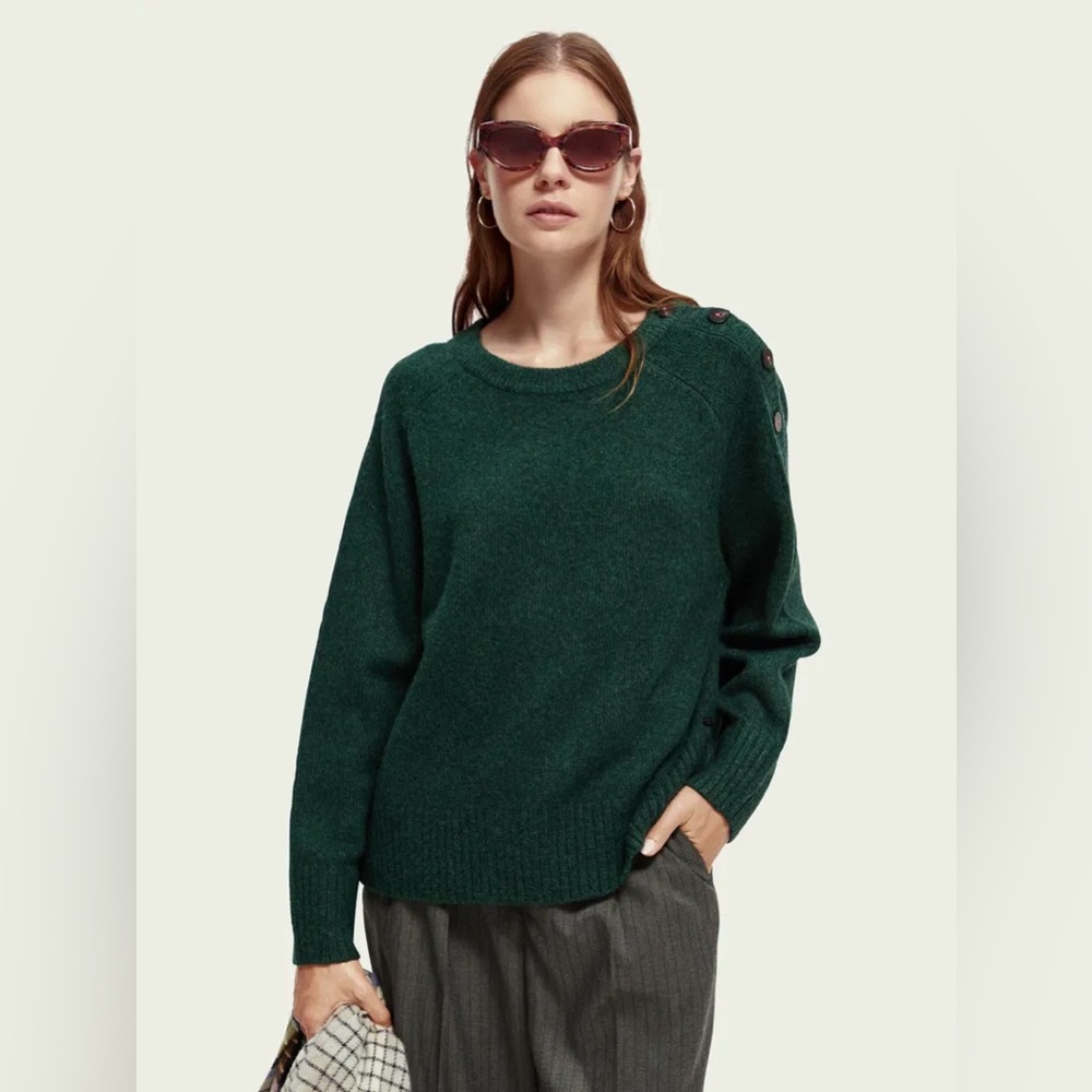 Anthropologie Slouchy Button-Shoulder Sweater NWOT